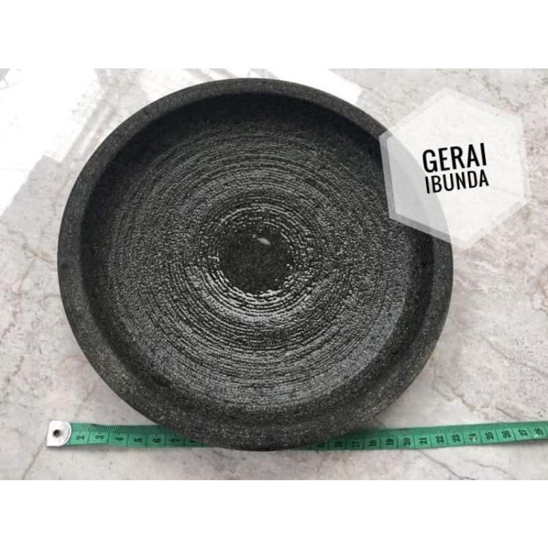 Cobek Batu Asli Malang Jawa Timur Bonus Gratis Bubble Wrap = Ukuran L