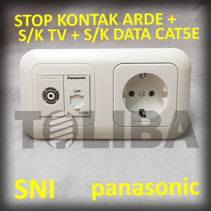 stopkontak arde non cp + stop kontak data cat5e + s/k tv panasonic ib