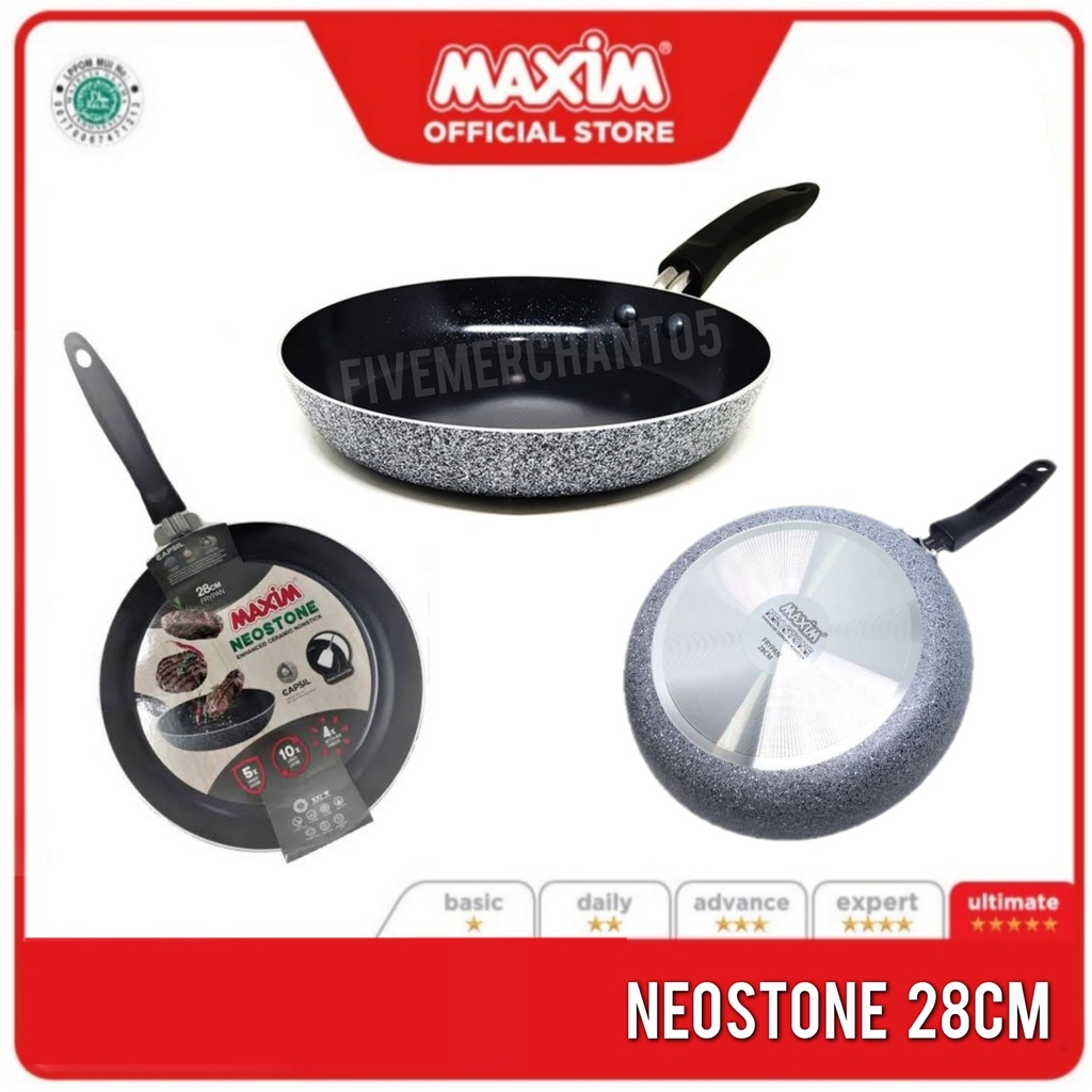 Frypan Maxim Neostone 28cm Marble Ceramic Fry Pan 28 CM Anti Lengket Maxim Penggorengan Maxim Keramik Non Stick