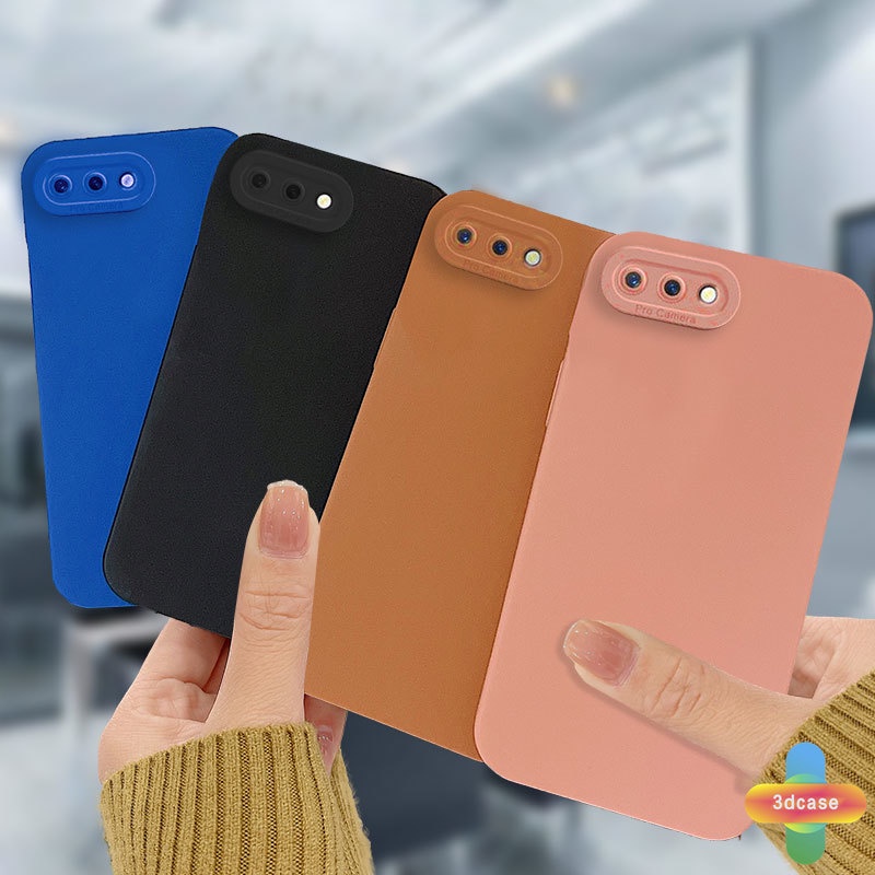 Case HP OPPO A15 A54 A5S A3S A16 A95 A7 A5 A9 A31 A53 2020 A12 A1K A16K A54S Reno 4 5F 4F A74 A15S A52 A11K A92 A35 A11 A93 A32 A72 A94 A53S F17 PRO A16S A12S Plain Color Silicone Angel Eyes Anti-fall Case