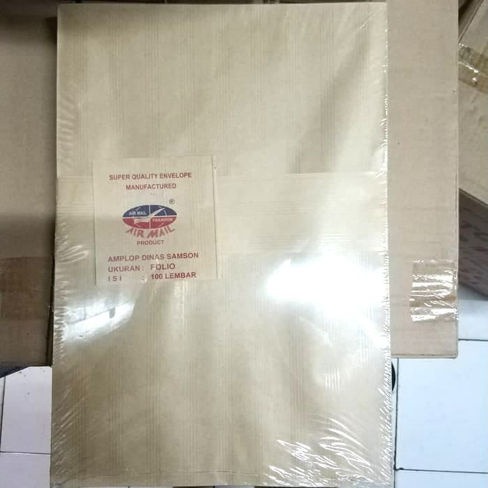 

Amplop Coklat Folio Garis Salur Airmail