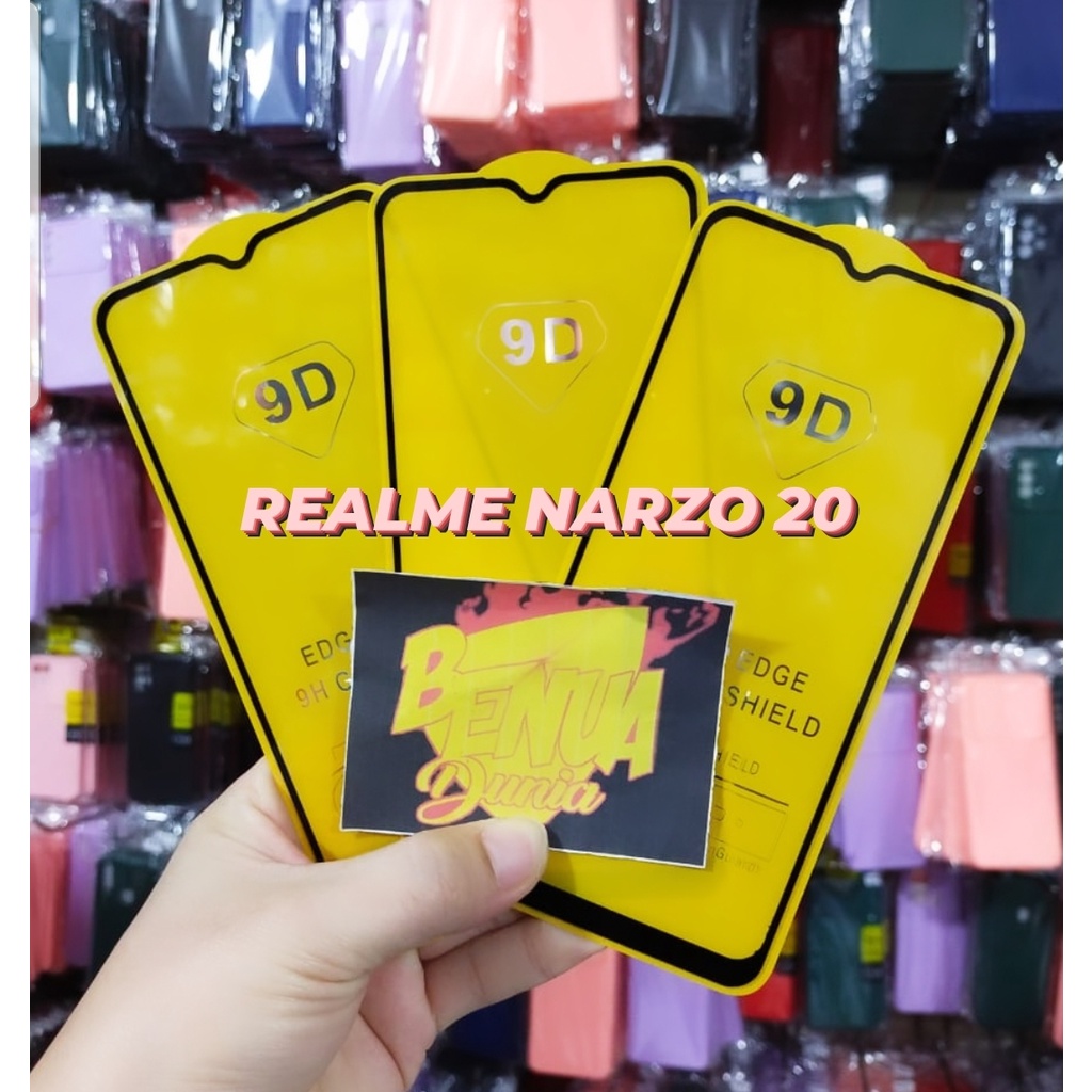 ANTI GORES KACA REALME NARZO 20 - TEMPERED GLASS FULL LEM 9D TEMPER GLASS REALME NARZO 20 - BD