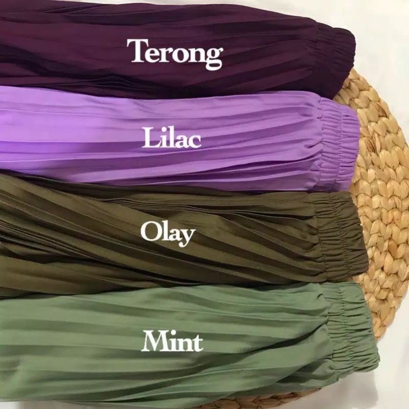 Rok plisket premium polos warna