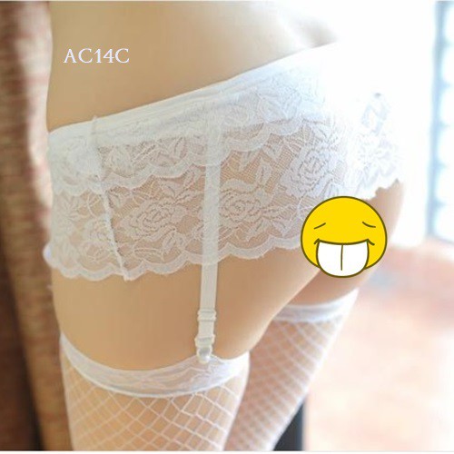 PRIVASI AMAN / COD / ORI ★  Sabuk paha sexy lingerie putih lace Tanpa Stocking Garter belt AC14C