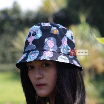 topi bucket hat wanita bucket hat karakter cewek