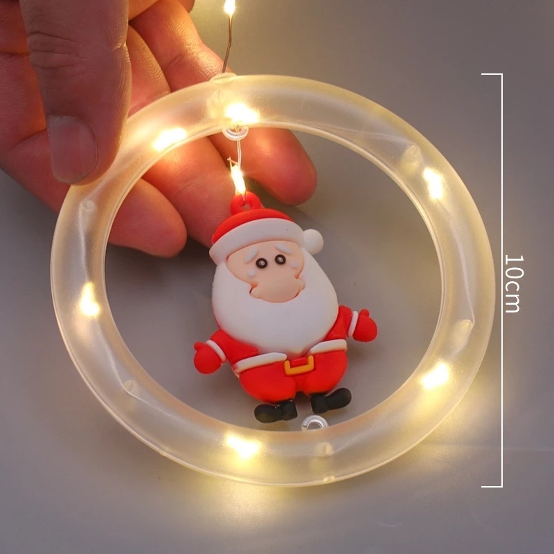 Lampu String LED Desain Snowman Snowflakes Santa Claus Untuk Dekorasi Pohon Natal