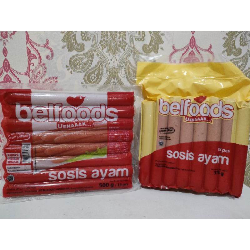 

paket Belfood sosis ayam 500gr + sosis ayam 375gr