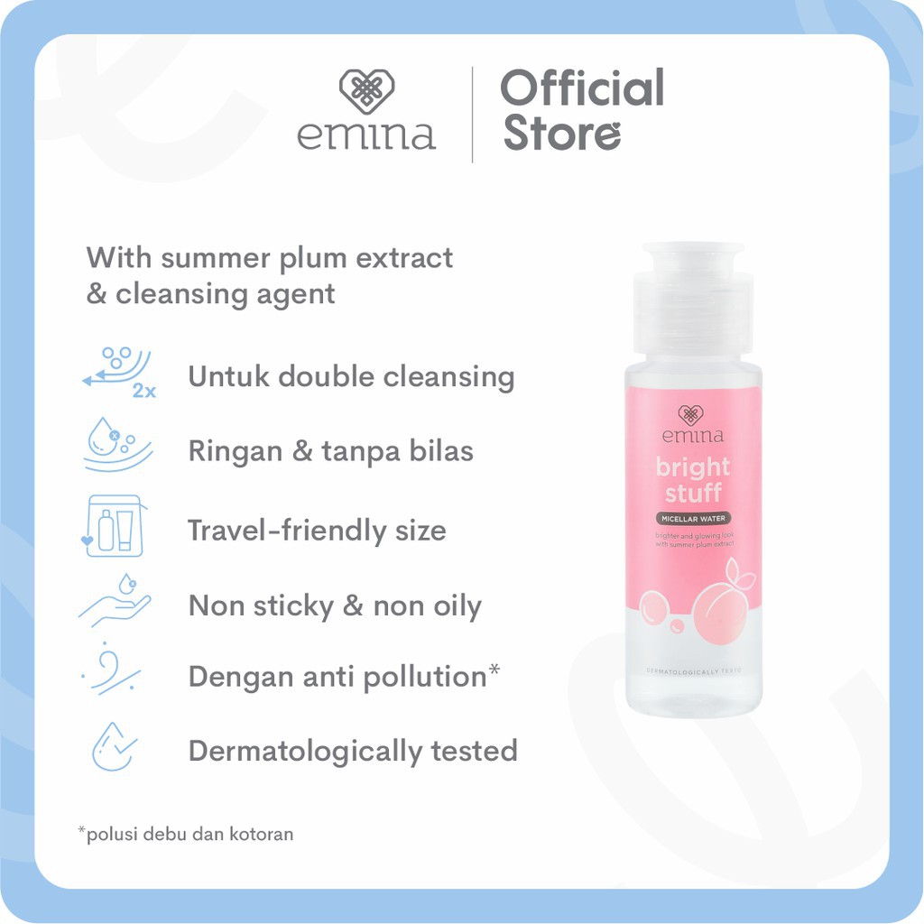 Emina Bright Stuff Micellar Water 50ml| micellar water emina