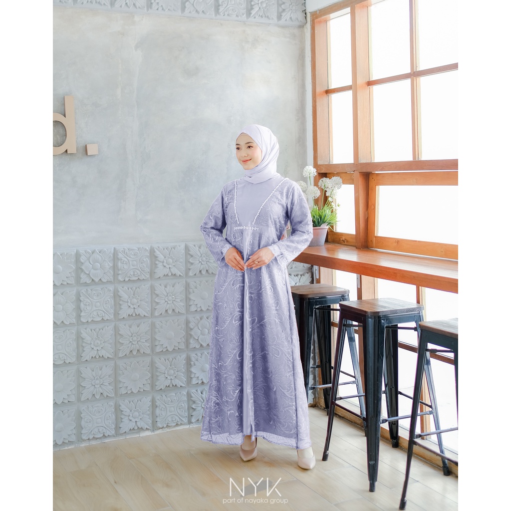 (BISA COD - TERMURAH - SPESIAL LEBARAN) GAMIS MUSLIM KEKINIAN DRESS LISA - MAXI DRESS PESTA TERBARU - GAMIS BROKAT TILLE MUTIARA MIX PAYET PREMIUM