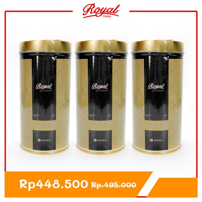 

Kurma Terbaru - 3X Kurma Royal Dates Ajwa Al-Madinah 330 Gram