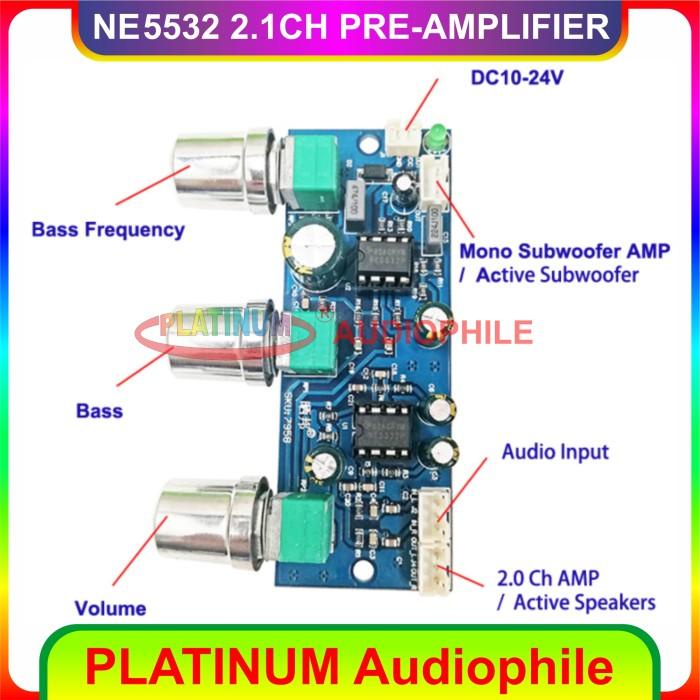 TONE CONTROL NE5532 2.1CH STEREO PRE AMPLIFIER 2.1CH NE5532