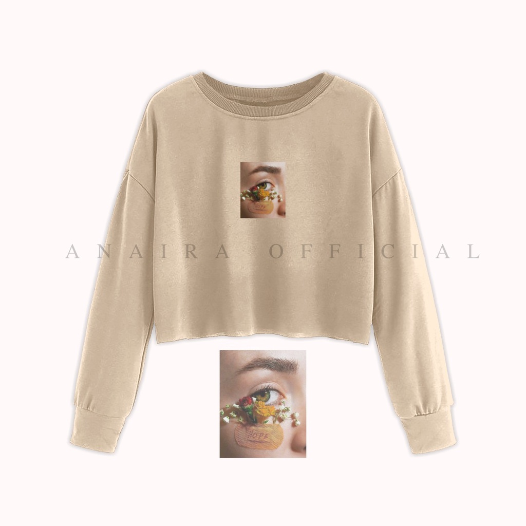 SWEATER CROP EYES GIRL WANITA ANAIRAOFFICIAL