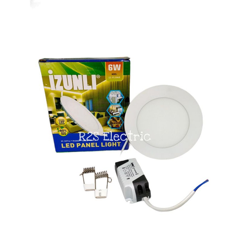 Downlight LAMPU LED PANEL INBOW 6Watt izunli PUTIH 4 LAMPU PLAFON Bulat &amp; Kotak