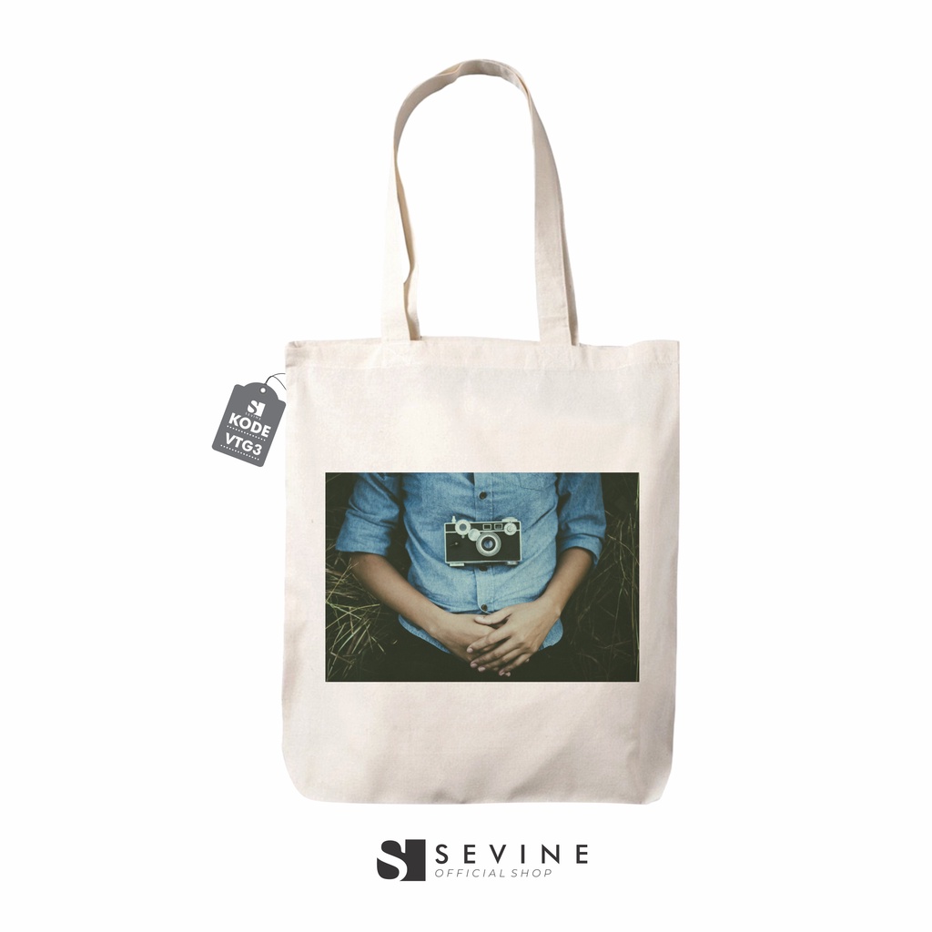 Sevine Tote Bag Resleting Tas Wanita Totebag Custom Desain Retro Vintage - VTG