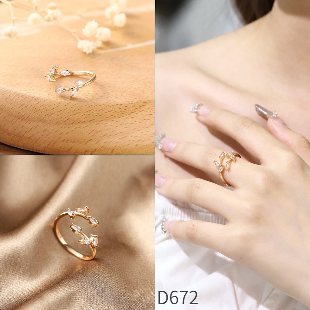 ✨D.G.C✨ ✅COD Cincin Titanium Wanita Adjustable Mewah Berlian Fashion Korea Aksesoris Jewerly Cincin Tunangan Murah D6