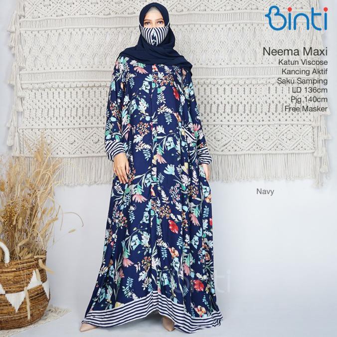 MURAH MERIAH New Neema Maxy Dress Super Jumbo Gamis Big Size Rayon Adem by BINTI