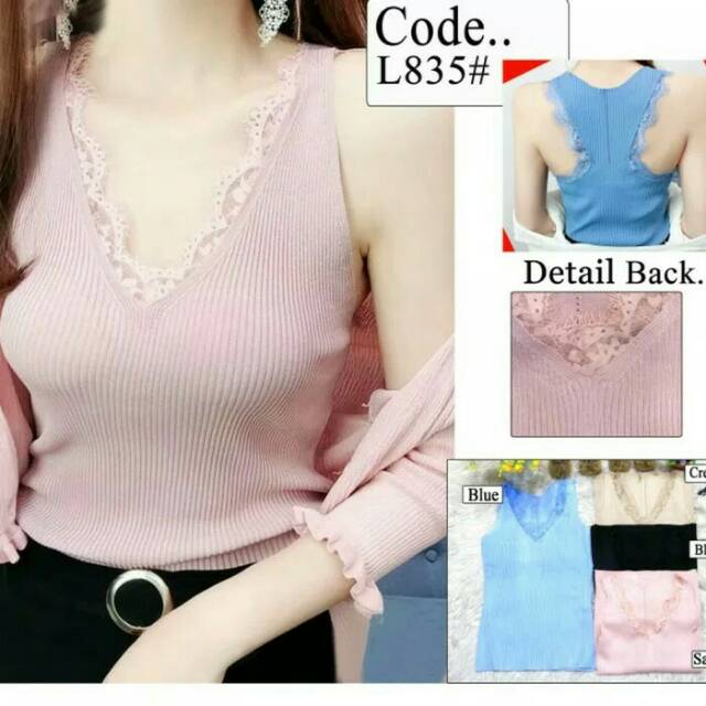 Tanktop rajut import renda