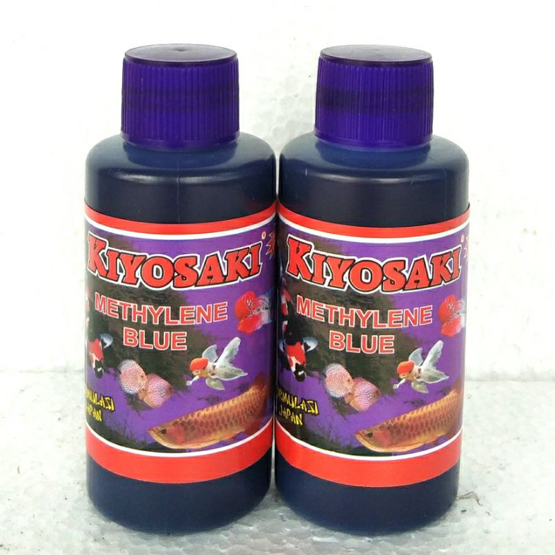 METHYLENE BLUE KIYOSAKI Obat biru mb obat ikan hias stres jamur white spot ws sirip sisik ekor luka metilin