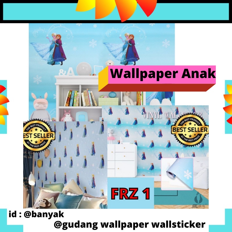 GD WALLPAPER FROZEN WALPAPER WELPEPER WALL PAPER STIKER STICKER SETIKER DINDING MOTIF PRINCESS FROZEN ELSA ANNA ANA OLAF DISNEY BIRU WALLPAPER DEKORASI RUMAH TEMBOK RUANG TIDUR ANAK ANAK BABY FROZEN MURAH KAMAR ANAK CEWEK