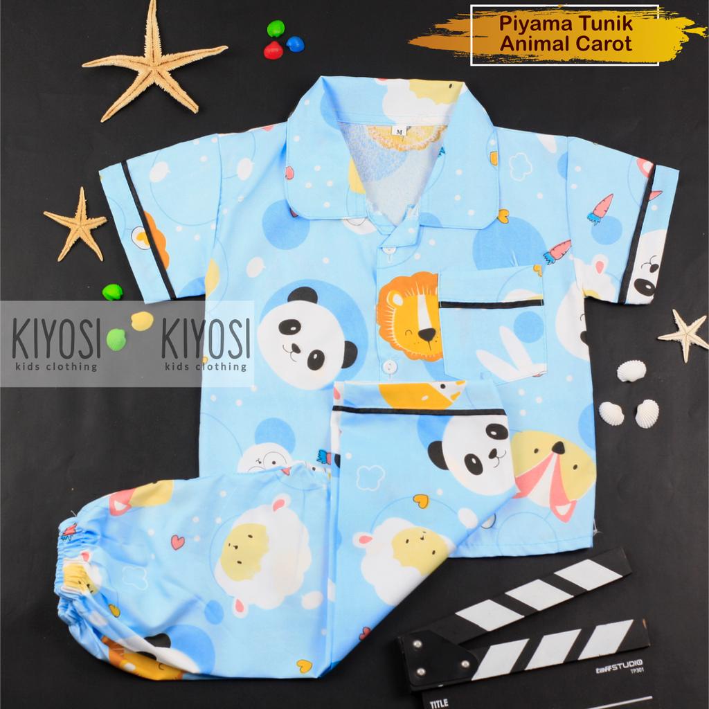 KIYOSI Setelan Baju Tidur Piyama Tunik Motif Anak 1-6 THN