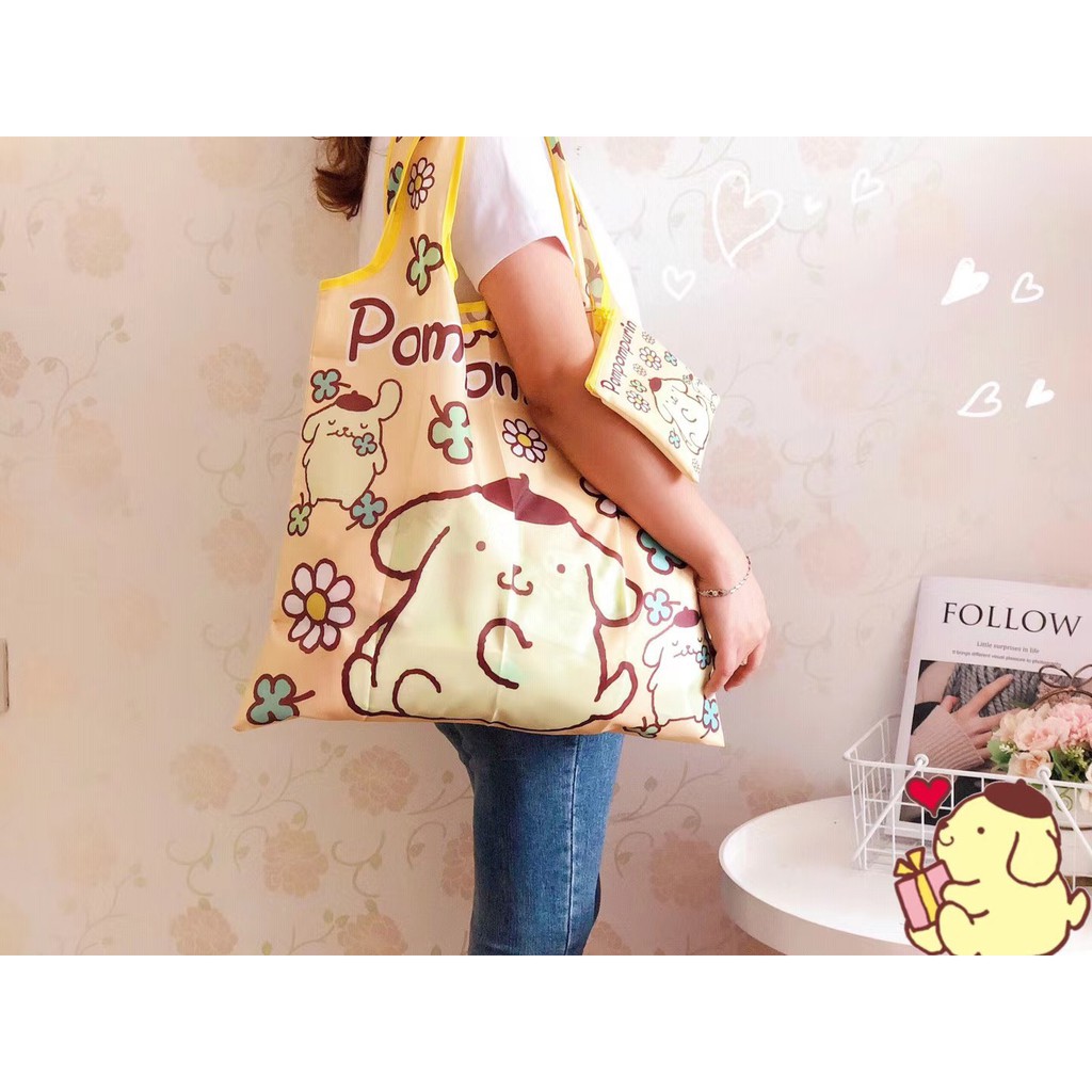 Tas Lipat Belanja Karakter TL008 Serbaguna Tote Bag Folding Kitty Sanrio Snoopy Melody