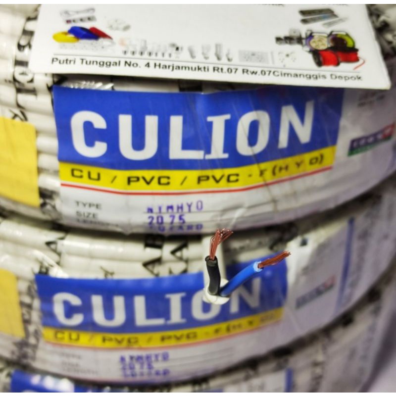 COD)KABEL LISTRIK SNI SERABUT TEBAL CULION TEMBAGA MURNI 20M