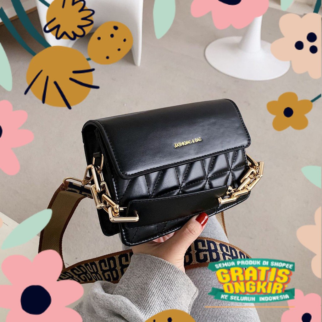 Merah Red fanta baby pink peach maron marun pelangi / TAS SELEMPANG WANITA TALI IMPORT BATAM SLING B