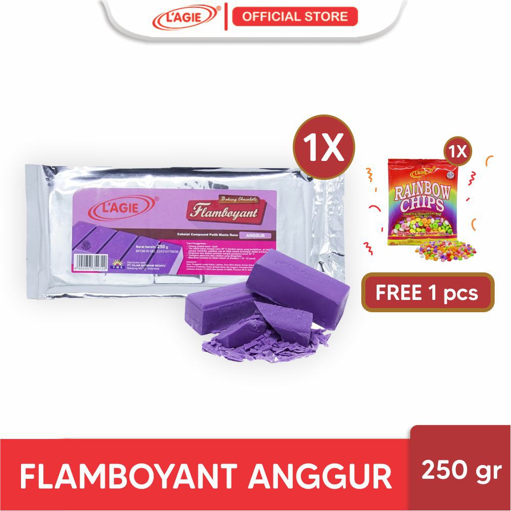 Lagie Coklat Blok Ungu Flamboyant Anggur 250gr Shopee 