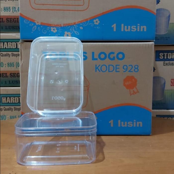 TOPLES PLASTIK MIKA PERSEGI PANJANG TINGGI KUE KERING COKLAT KACANG PERMEN 450 GRAM LOGO 928 - GOSEN