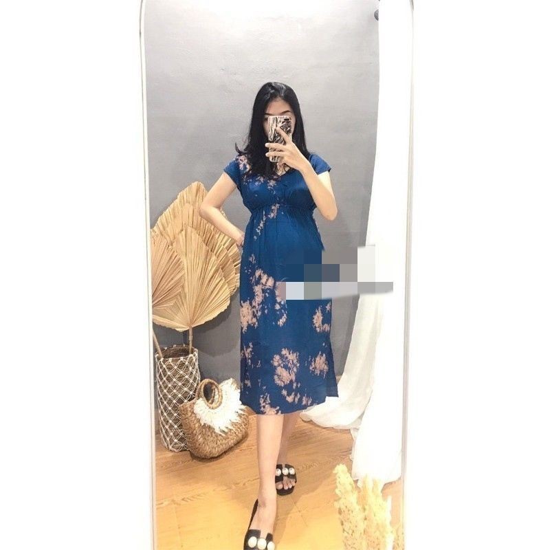 DASTER MANOHARA PANJANG BALI / DASTER MANOHARA TIE DYE BERCAK-Manohara Navycoklat