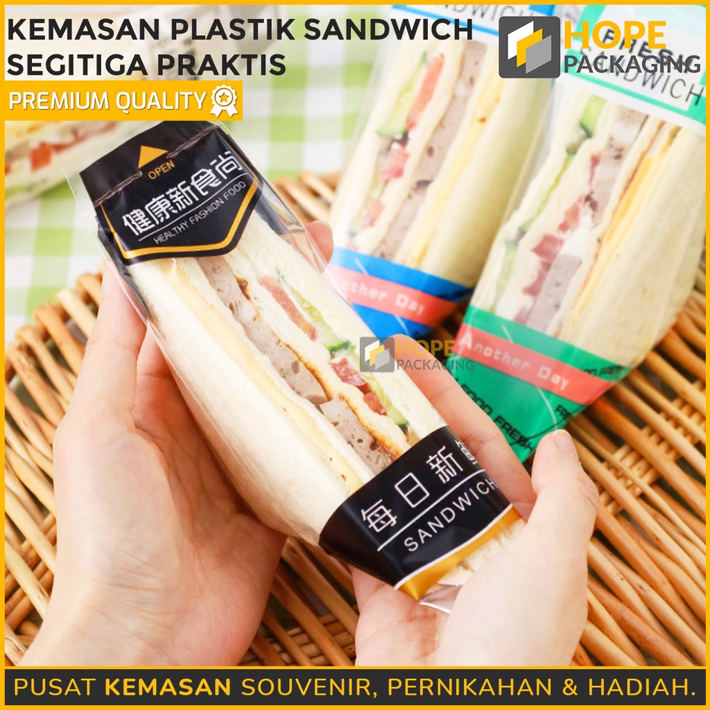 [ISI 20 pcs] Kemasan plastik sandwich Uk. 20.5cm x 5.5cm segitiga praktis