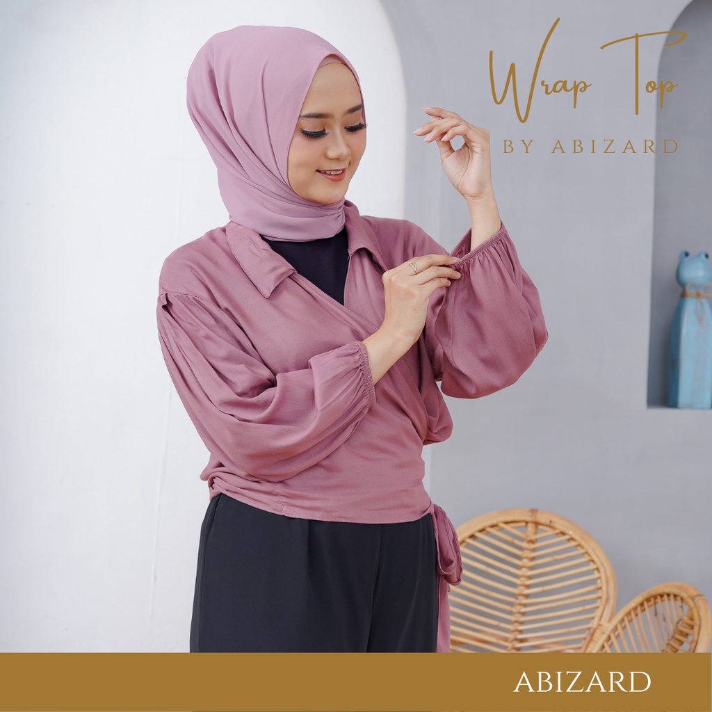 Abizard WRAP TOP Blouse / Kemeja Atasan Blouse Tali Wanita