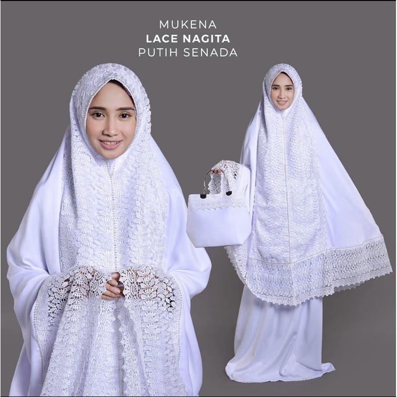 mukena zahra naghita putih tas behel swarovsky full kd (COD)