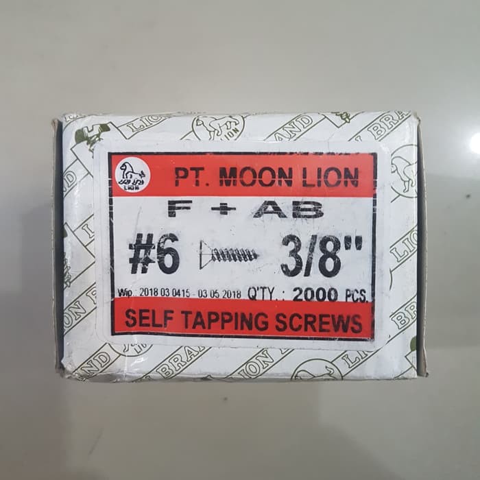 Skrup Kayu 6x1 CM 1DUS MOON LION Sekrup Screw 2000PCS