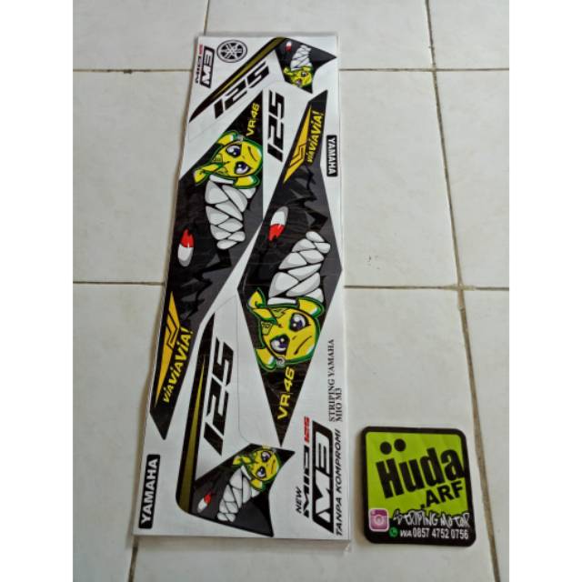 Striping lis sticker variasi yamaha mio m3/mio z Via VR. 46
