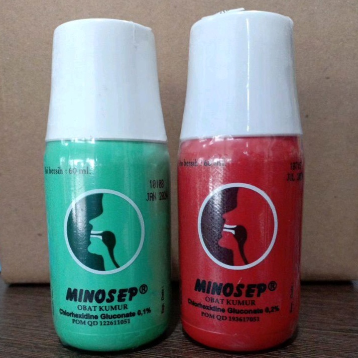 Minosep Obat Kumur 0,1% / 0,2% Ukuran 60ml / Minosep Hijau / Minosep Merah