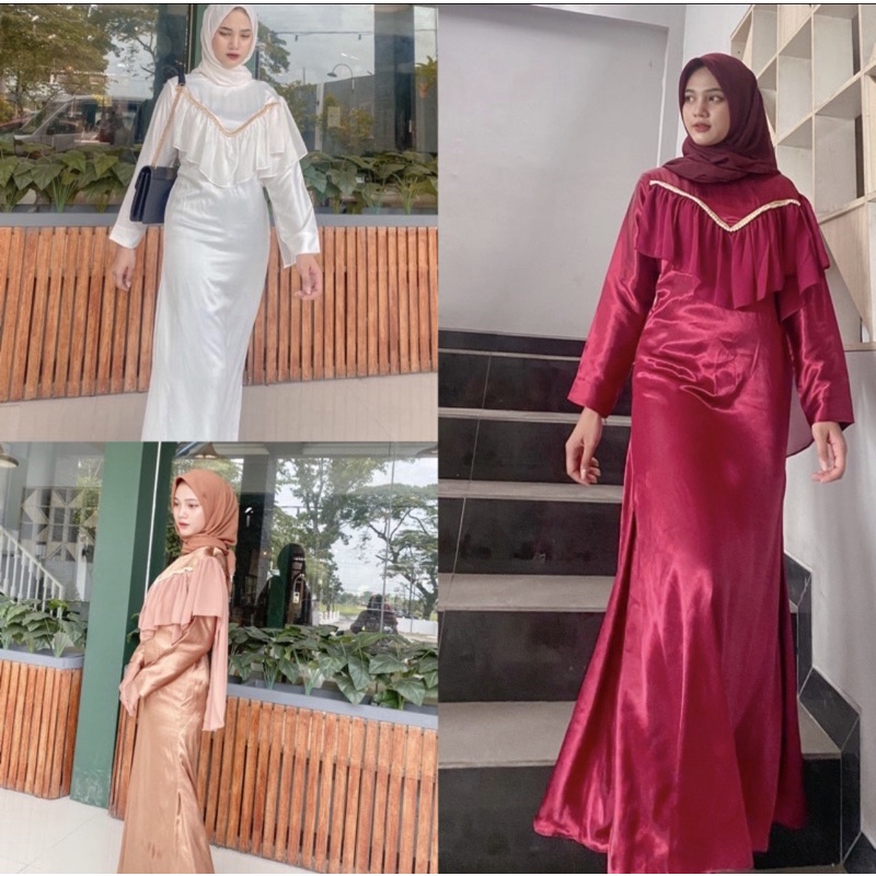 Olivia dres READY- STELLA DRESS/LEBARAN/GAMIS/GAUN/KONDANGAN/PESTA