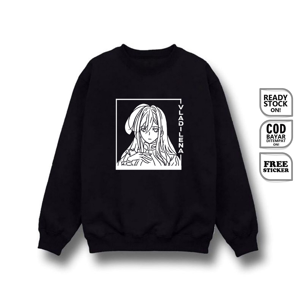 SWEATER WAIFU ANIME MANGA LENA VLADILENA MILIZE 86 EIGHTY SIX SHINEI NOUZEN ANJU EMMA BAJU JEPANG JAPAN CULTURE COSPLAY WIBU OTAKU SPEARHEAD AQUADRON REPUBLIC OF SAN MAGNOLIA SIGN CLOTH