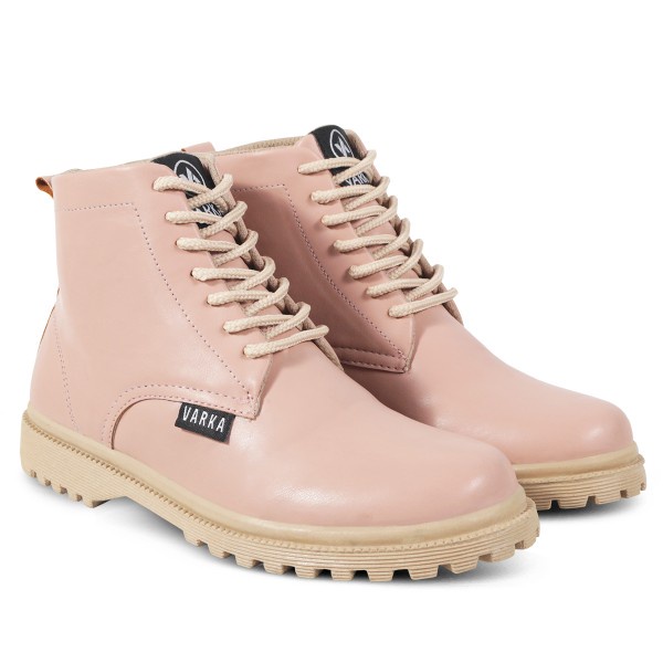 Sepatu Boots Wanita Terbaru V 3311 Brand Varka Sepatu Sneakers Wanita Trendi Berkualitas Warna Pink