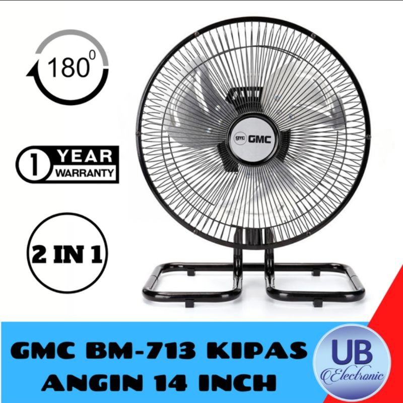 kipas angin besi 2 in 1 14 inch gmc bisa meja dan duduk