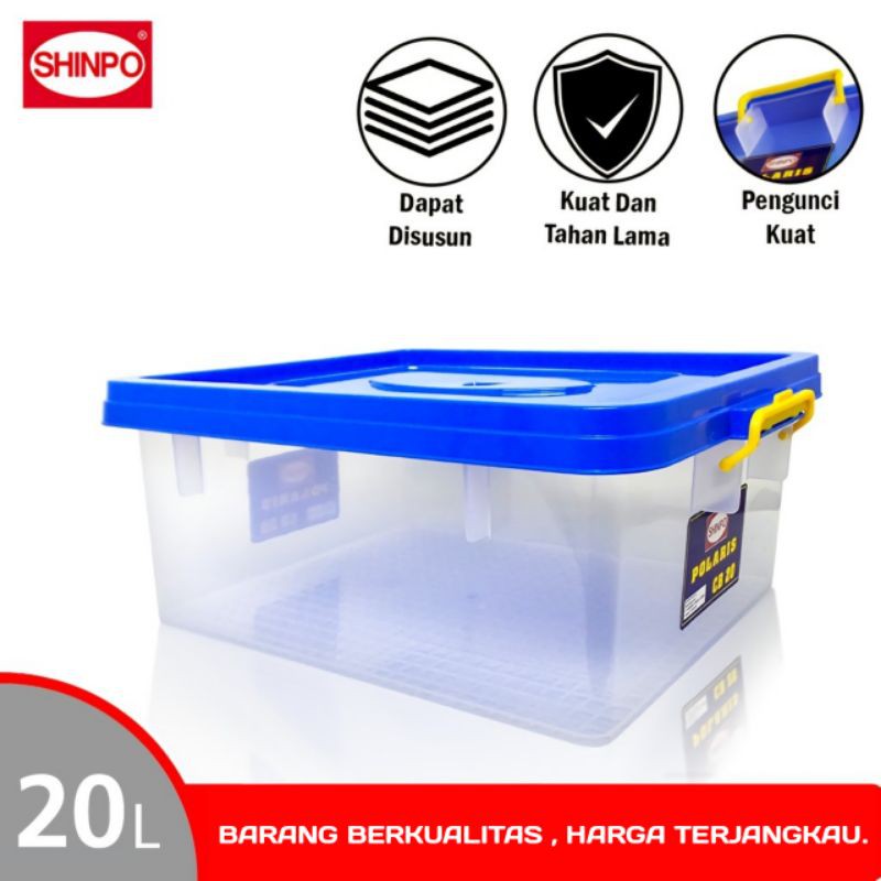 SHINPO Box Penyimpanan Kontainer Plastik 20 Liter Kotak Donut Polaris Container Box SPO-SIP-125-CB20