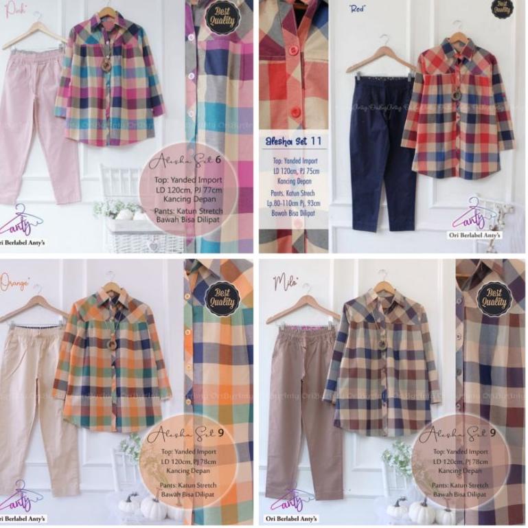 Setelan wanita ori jumbo , murah , Alesha Set 9 –MNK.02Jl22м