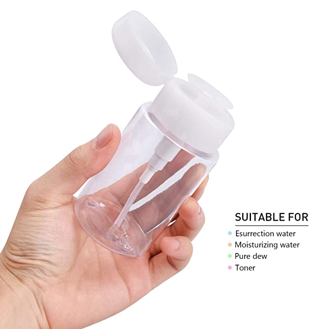 100/150/200ml  Empty Plastic Dispenser Bottle / Press Pumping Empty Plastic bottle / Makeup Remover Water Pressing Bottle/ Travel Refillable Bottles/ Push Down Empty Pump Makeup Container Bottle