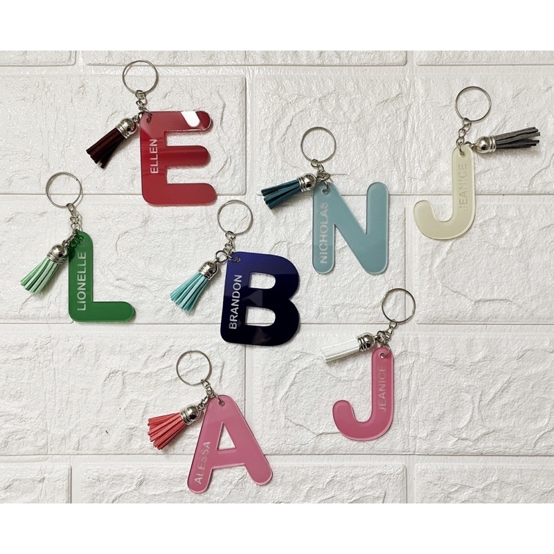 GANTUNGAN KUNCI INISIAL NAMA | CUSTOM INITIAL NAME KEYCHAIN | AKRILIK