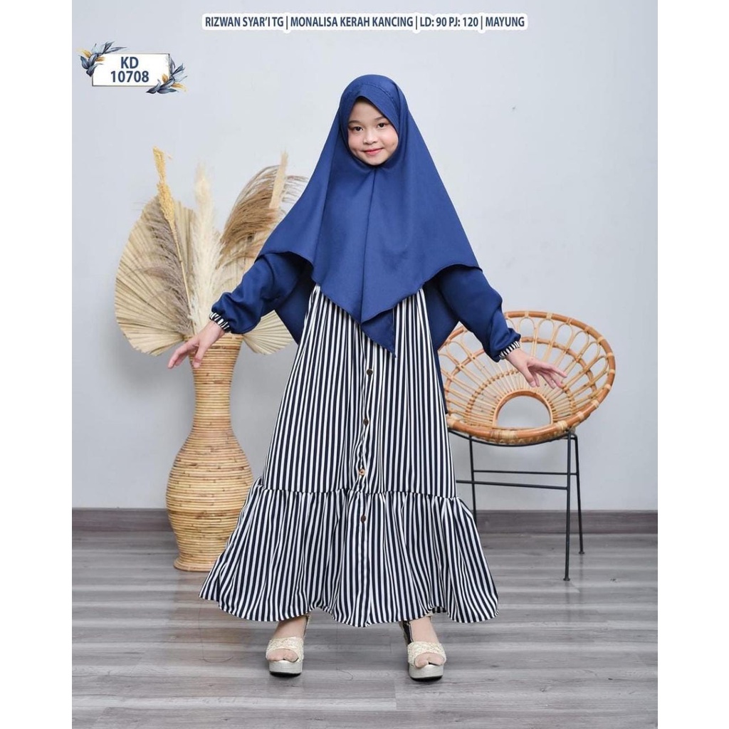 GAMIS ANAK GARIS MONALISA KERAH KANCING A6031