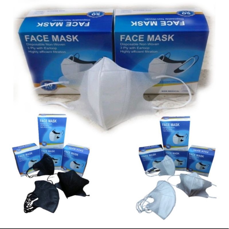 MASKER / MASKER DUCKBILL GARIS HITAM PUTIH MASKER DUCKBIL MASKER GARIS ALKINDO