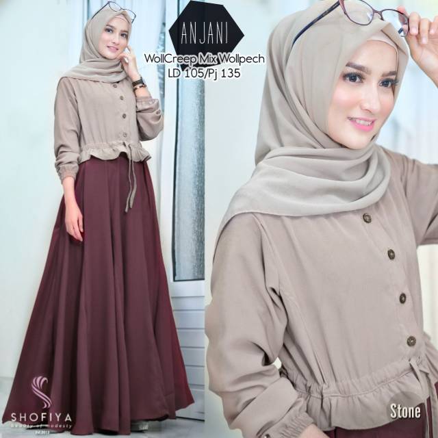 Anjani I Baju Gamis Polos Cocok Buat Kuliah Shopee Indonesia