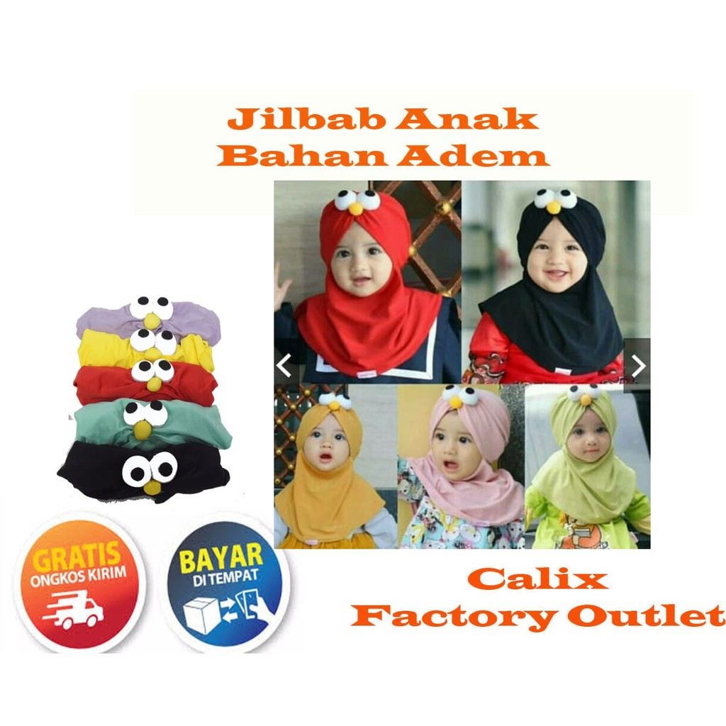 Jilbab Anak Hijab Baby Elmo Kerudung Anak Baju Muslim Anak