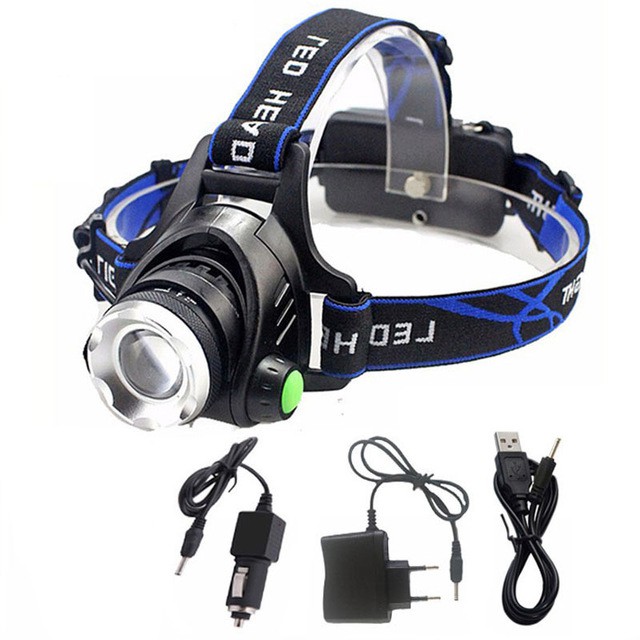 High Power Headlamp LED Cree XML L2 with Charger - 568D - OMFL3VBK Black