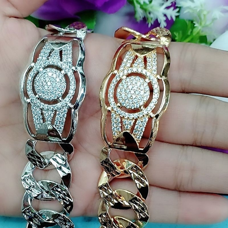 GELANG RANTE PLAT BAHAN XUPING ASLI DENGAN LAPISAN EMAS 18K/24K .